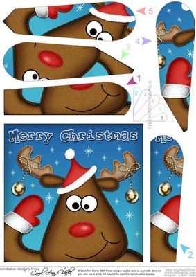 Xmas Rudolph Fun Novelty Fan Pyramage Topper