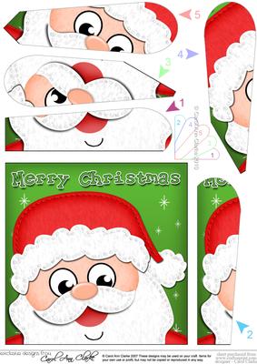 Xmas Santa Fun Novelty Fan Pyramage Topper