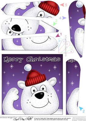 Xmas Polar Bear Fun Novelty Fan Pyramage Topper