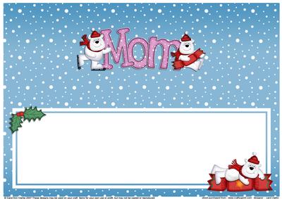 Xmas Mom Polar Bears Matching Large Dl Insert