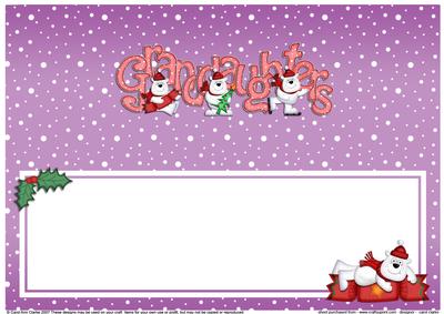 Xmas Granddaughters Polar Bears Matching Large Dl Insert