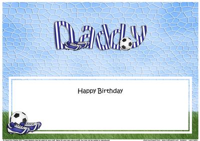 Happy Birthday Daddy Football Matching Large Dl Insert