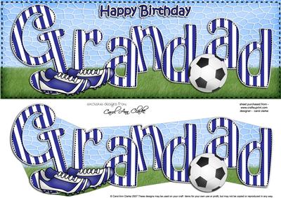 Happy Birthday Grandad Football Large Dl 3D Decoupage