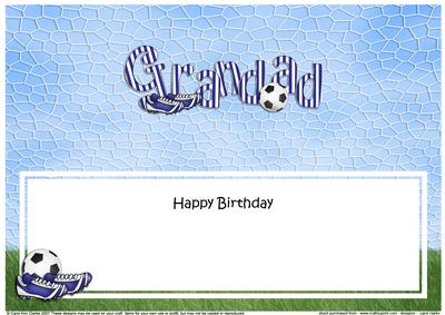 Happy Birthday Grandad Football Matching Large Dl Insert