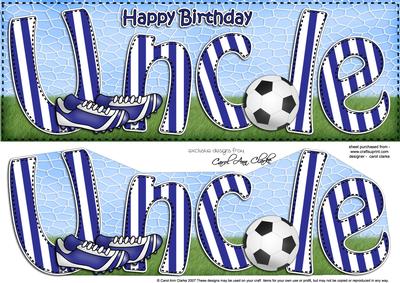 Happy Birthday Uncle Football Large Dl 3D Decoupage