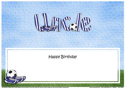 Happy Birthday Uncle Football Matching Large Dl Insert