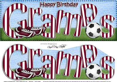 Happy Birthday Gramps Football Large Dl 3D Decoupage