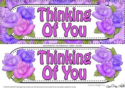 Large Dl Thinking of You Roses Card & 3D Decoupage