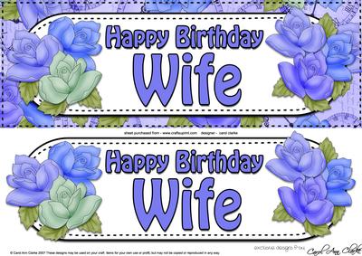Large Dl Happy Birthday Wife Roses Card & 3D Decoupage