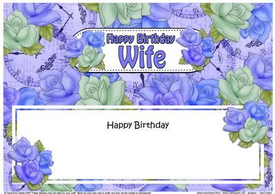 Happy Birthday Wife Roses Matching Large Dl Insert
