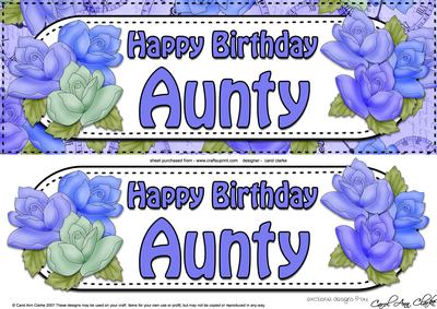 Large Dl Happy Birthday Aunty Roses Card & 3D Decoupage
