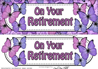 Large Dl Retirement Butterflies 3D Decoupage