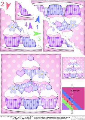 Cupcakes Felties Scallop Corner Side Stacker Topper