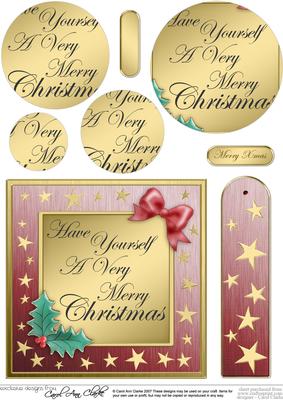 Elegant Christmas Greeting Quick Card with Circle Pyramage