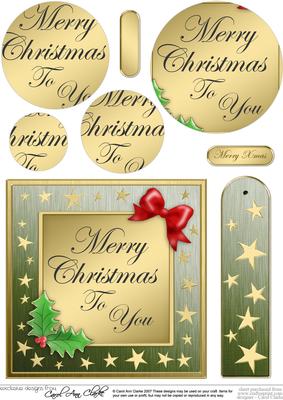 Elegant Christmas Greeting Quick Card with Circle Pyramage