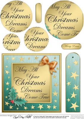 Elegant Christmas Greeting Quick Card with Circle Pyramage