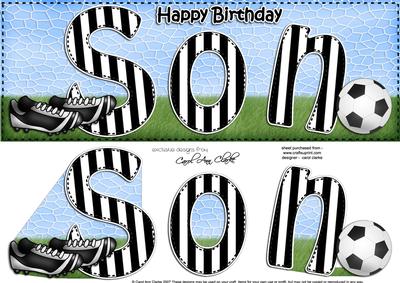 Happy Birthday Son Football Large Dl 3D Decoupage