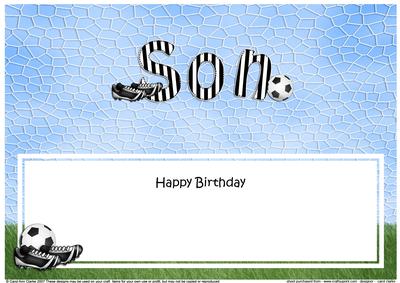 Happy Birthday Son Football Matching Large Dl Insert