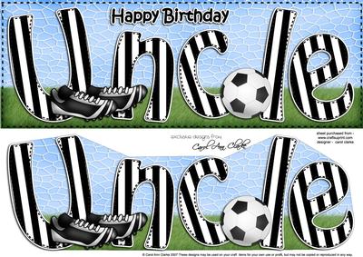 Happy Birthday Uncle Football Large Dl 3D Decoupage