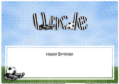 Happy Birthday Uncle Football Matching Large Dl Insert