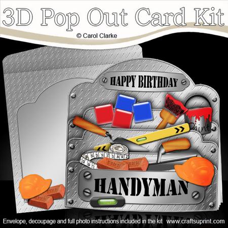 3D DIY Handyman Tools Pop Out Card Kit