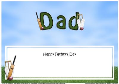 Fathers Day Dad Cricket Large Dl Matching Insert