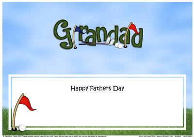 Fathers Day Grandad Golf Large Dl Matching Insert