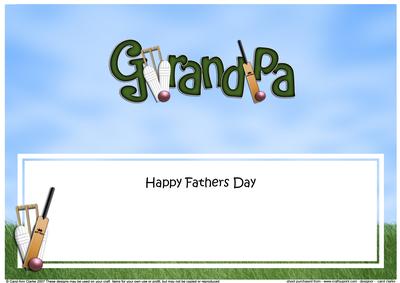 Fathers Day Grandpa Cricket Large Dl Matching Insert