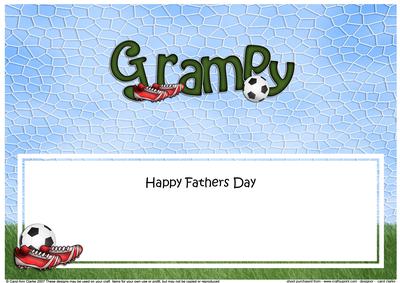Fathers Day Grampy Football Large Dl Matching Insert