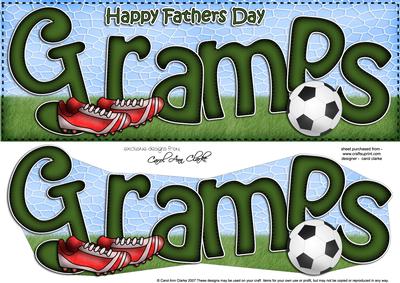 Large Dl Fathers Day Gramps Football Card N 3D Decoupage