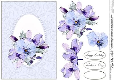 Posy & Pearls Quick Card with Decoupage