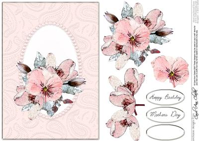 Posy & Pearls Quick Card with Decoupage