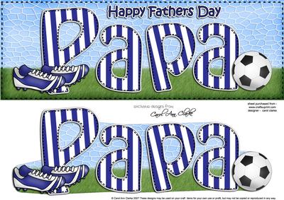 Fathers Day Papa Football Matching Large Dl Insert