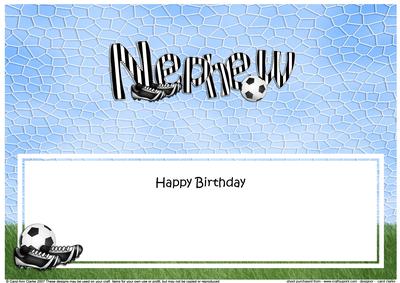 Happy Birthday Nephew Football Matching Large Dl Insert