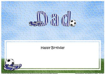 Happy Birthday Dad Football Matching Large Dl Insert