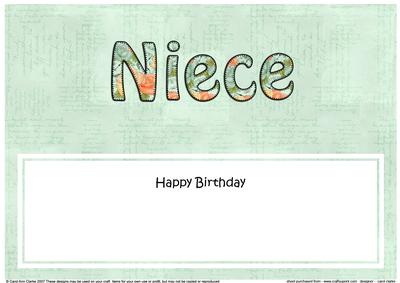 Happy Birthday Niece Roses Matching Large Dl Insert