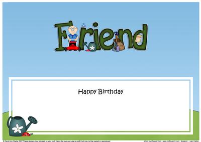 Happy Birthday Friend Gardening Matching Large Dl Insert
