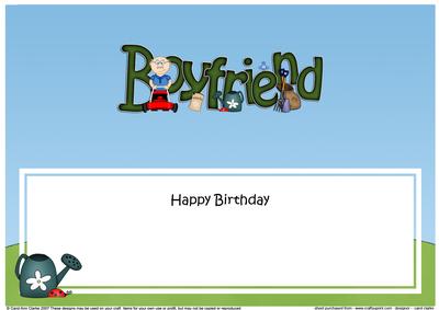 Happy Birthday Boyfriend Gardening Matching Large Dl Insert