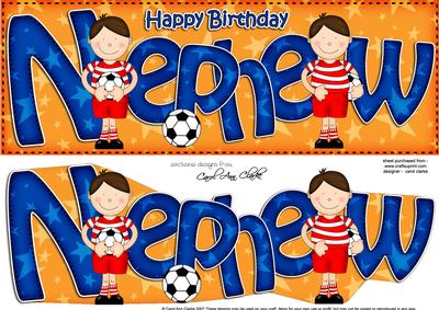 Large Dl Birthday Nephew Boyz Card & 3D Decoupage