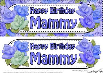 Large Dl Birthday Mammy Roses Card & 3D Decoupage