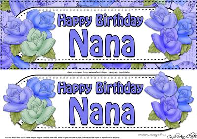 Large Dl Birthday Nana Roses Card & 3D Decoupage