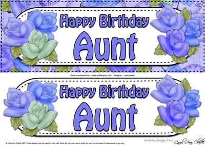 Large Dl Birthday Aunt Roses Card & 3D Decoupage