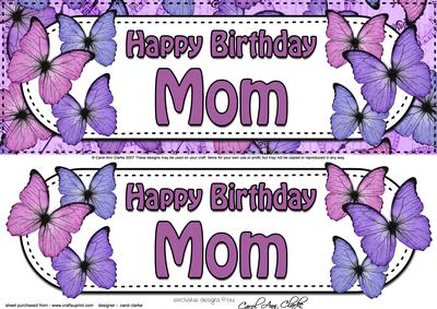 Large Dl Birthday Mom Butterflies Card & 3D Decoupage
