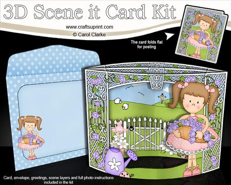 3D Girlz Liz's Flower Basket Scene It Card Kit