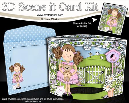 3D Girlz Zoe's Teddy Scene It Card Kit