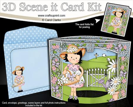 3D Girlz Suzi's Flower Basket Scene It Card Kit