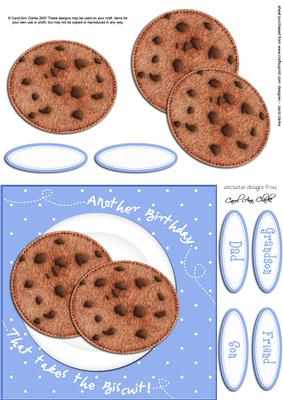 Chocolate Chip Biscuits Birthday Quick Card N 3D Decoupage
