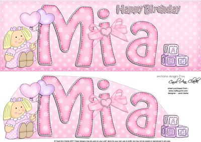 Large Dl Birthday Mia Teddies Quick Card N 3D Decoupage