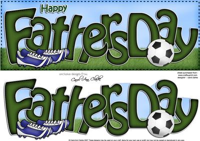 Large Dl Fathers Day Football Card & 3D Decoupage