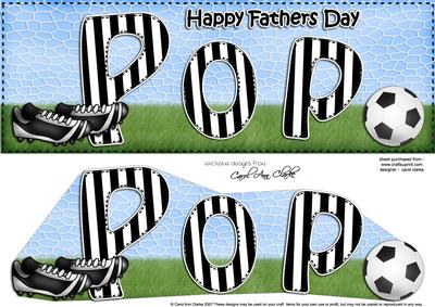 Large Dl Fathers Day Pop Football Card & 3D Decoupage